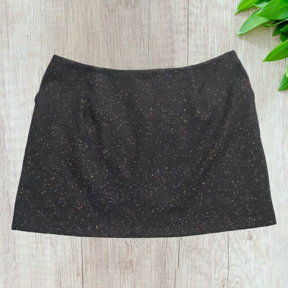 Modcloth Womens Plus Size 24 Black Wool Blend Knit Skirt Lined Knee Length - Picture 1 of 16